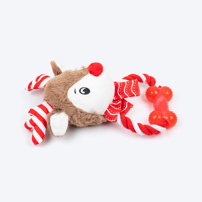 HUFT Dashing Reindeer Squeaky Plush Toy For Dog - Slate Blue