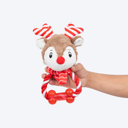 HUFT Dashing Reindeer Squeaky Plush Toy For Dog - Slate Blue