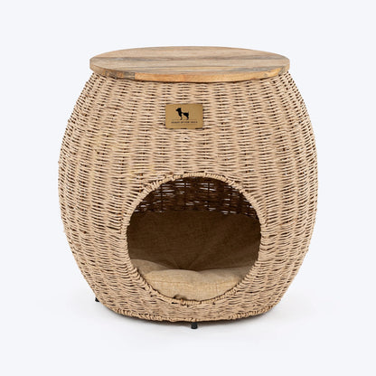HUFT Paws And Tails Multifunctional Table With Bedding For Cat - Beige