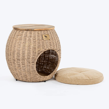 HUFT Paws And Tails Multifunctional Table With Bedding For Cat - Beige