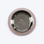 HUFT Happy Stripes Printed Melamine Bowl With Steel Insert For Dog - Blue & Peach