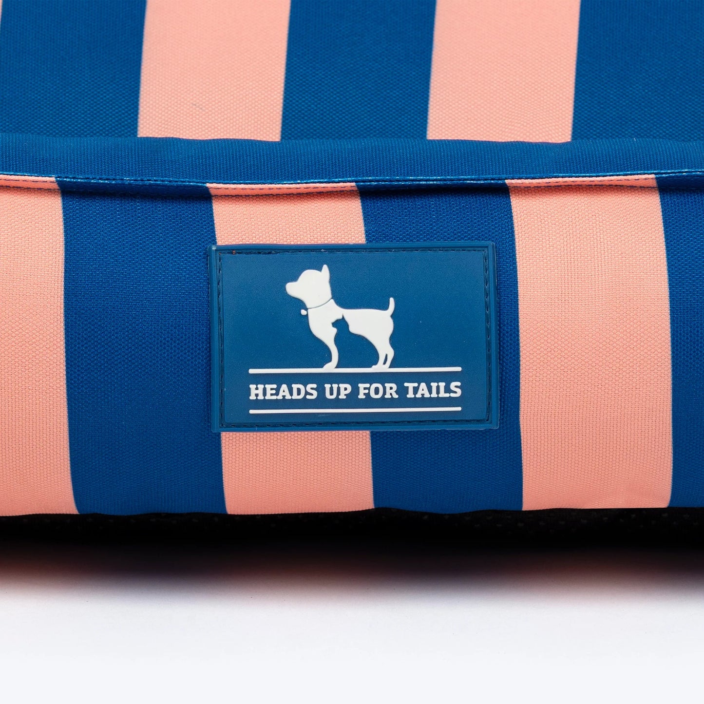 HUFT Happy Stripes Lounger Bed For Dog - Navy & Peach