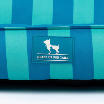 HUFT Happy Stripes Lounger Bed For Dog - Blue & Turquoise
