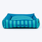 HUFT Happy Stripes Lounger Bed For Dog - Blue & Turquoise