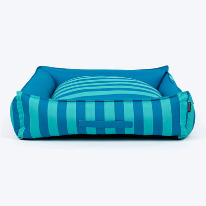 HUFT Happy Stripes Lounger Bed For Dog - Blue & Turquoise