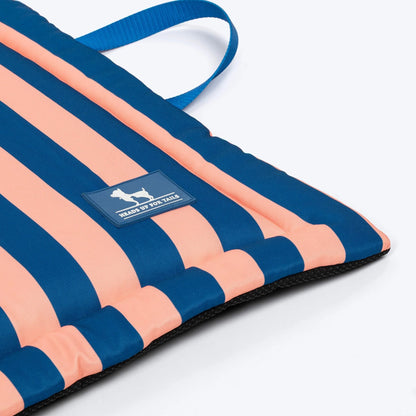 HUFT Happy Stripes Mat For Dog - Navy & Peach
