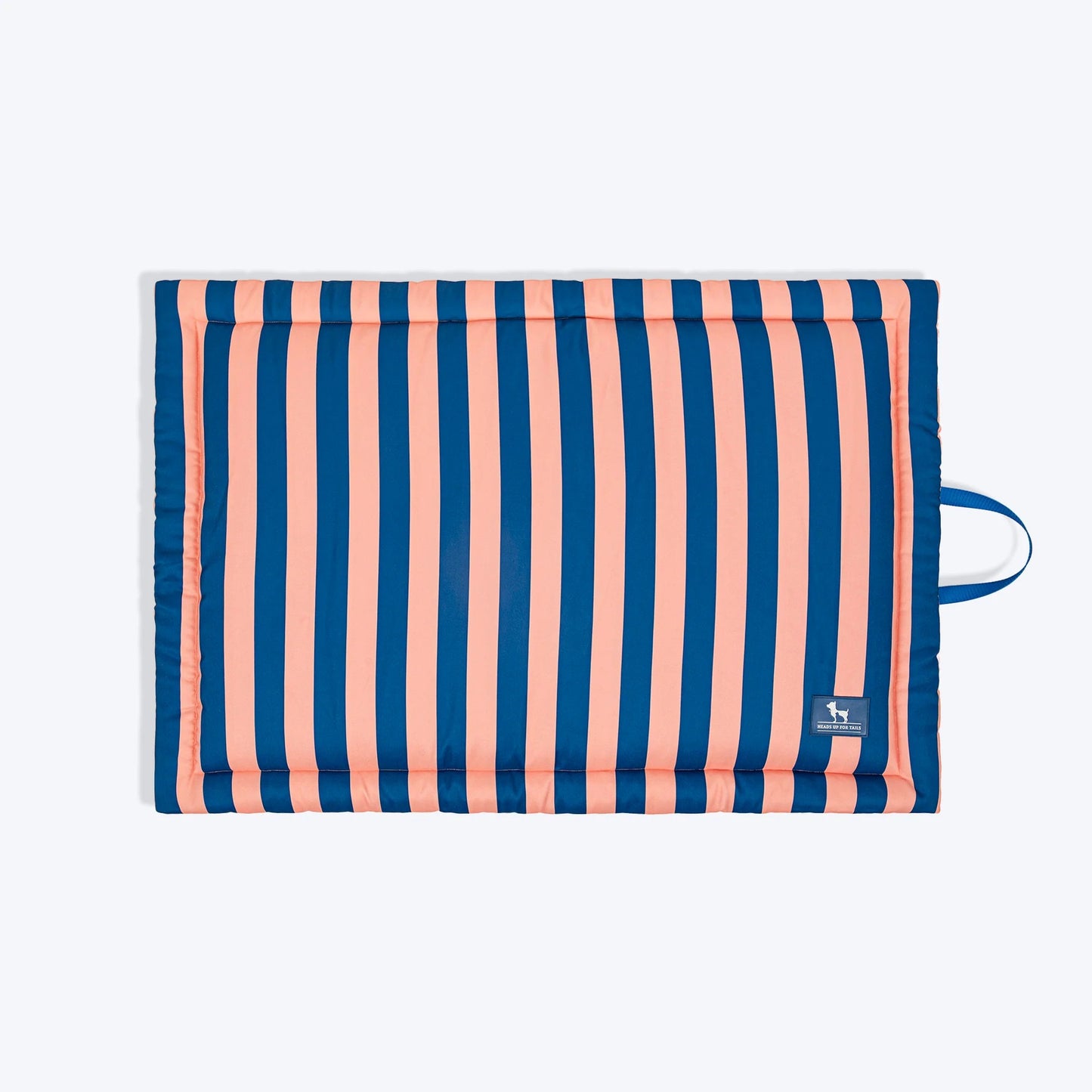 HUFT Happy Stripes Mat For Dog - Navy & Peach