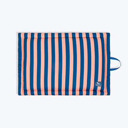 HUFT Happy Stripes Mat For Dog - Navy & Peach