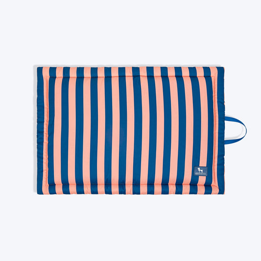 HUFT Happy Stripes Mat For Dog - Navy & Peach