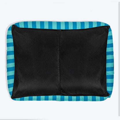 HUFT Happy Stripes Lounger Bed For Dog - Blue & Turquoise