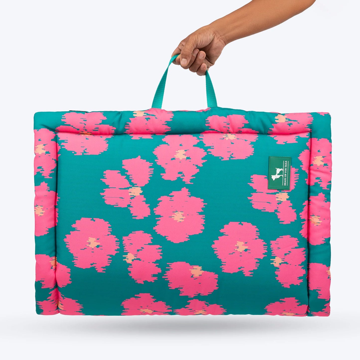 HUFT Pawsome Blossom Mat For Dog - Green & Pink