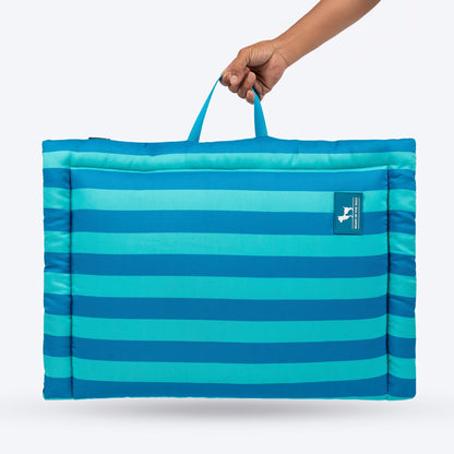 HUFT Happy Stripes Mat For Dog - Blue & Turquoise