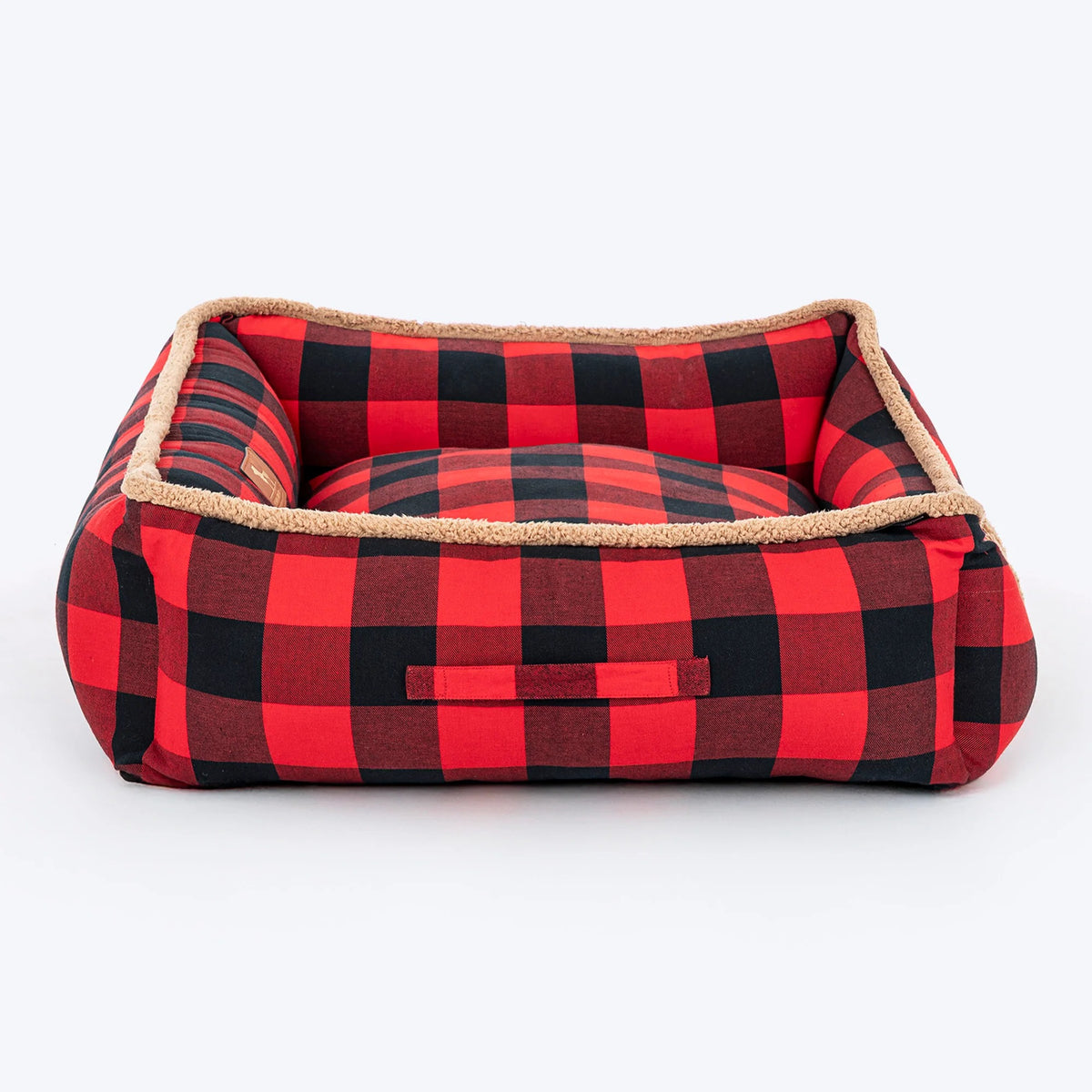 HUFT Love Plaid Lounger Bed For Dog - Red & Black