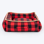 HUFT Love Plaid Lounger Bed For Dog - Red & Black