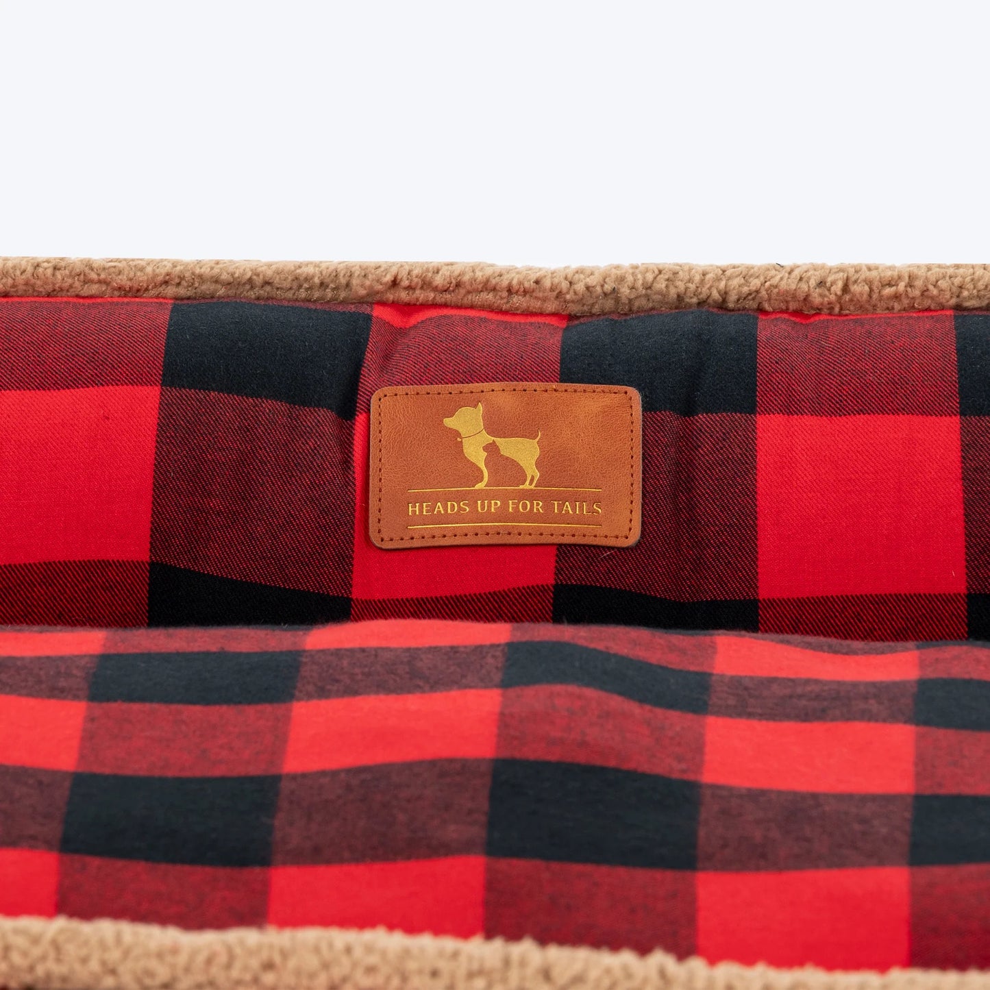 HUFT Love Plaid Lounger Bed For Dog - Red & Black