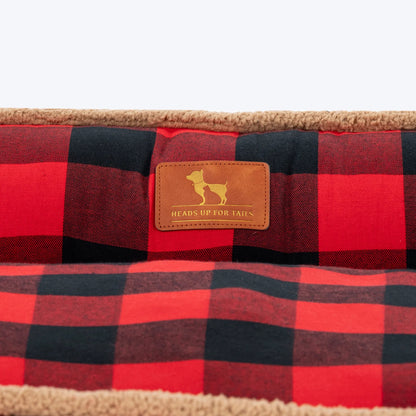 HUFT Love Plaid Lounger Bed For Dog - Red & Black