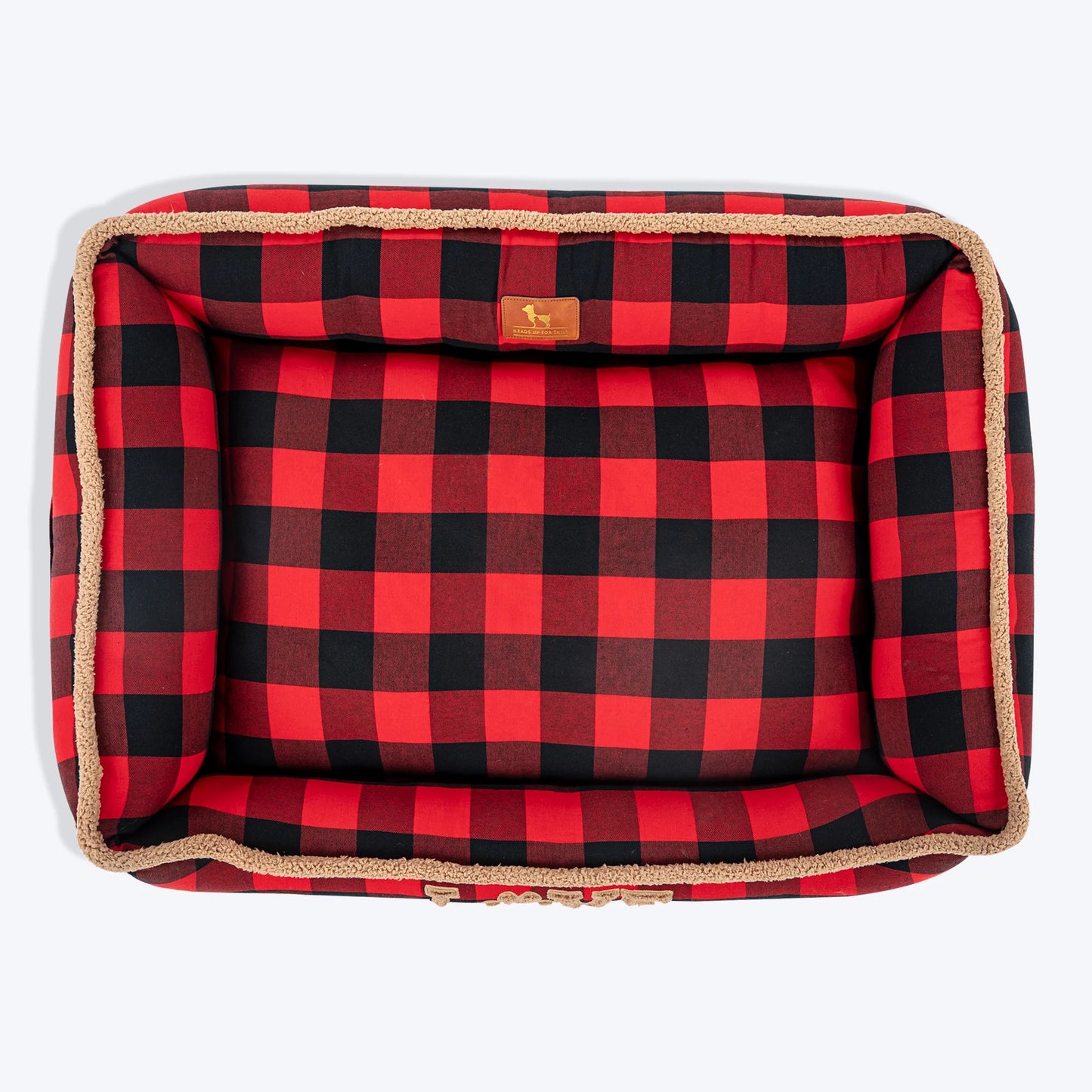 HUFT Love Plaid Lounger Bed For Dog - Red & Black