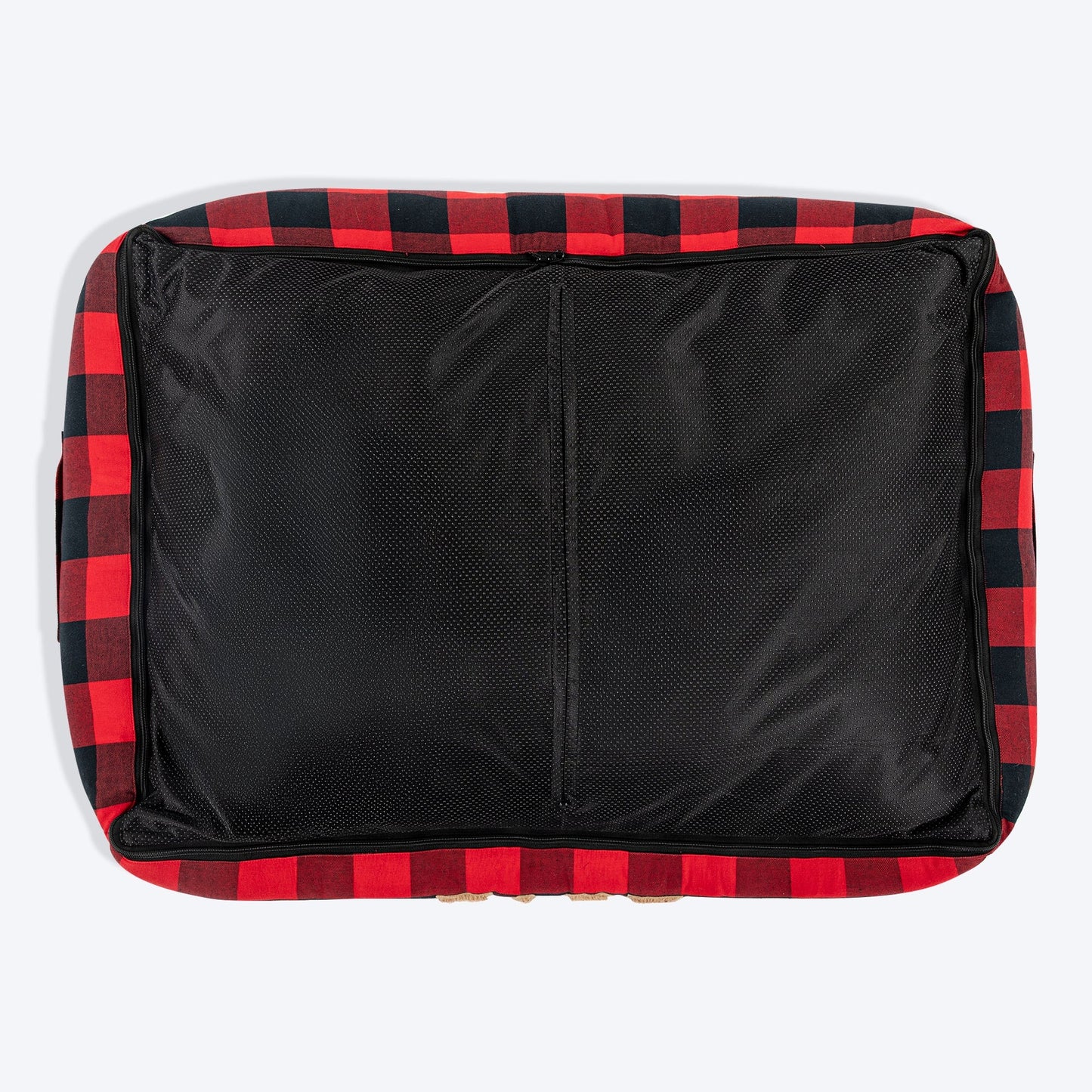 HUFT Love Plaid Lounger Bed For Dog - Red & Black