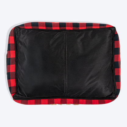 HUFT Love Plaid Lounger Bed For Dog - Red & Black