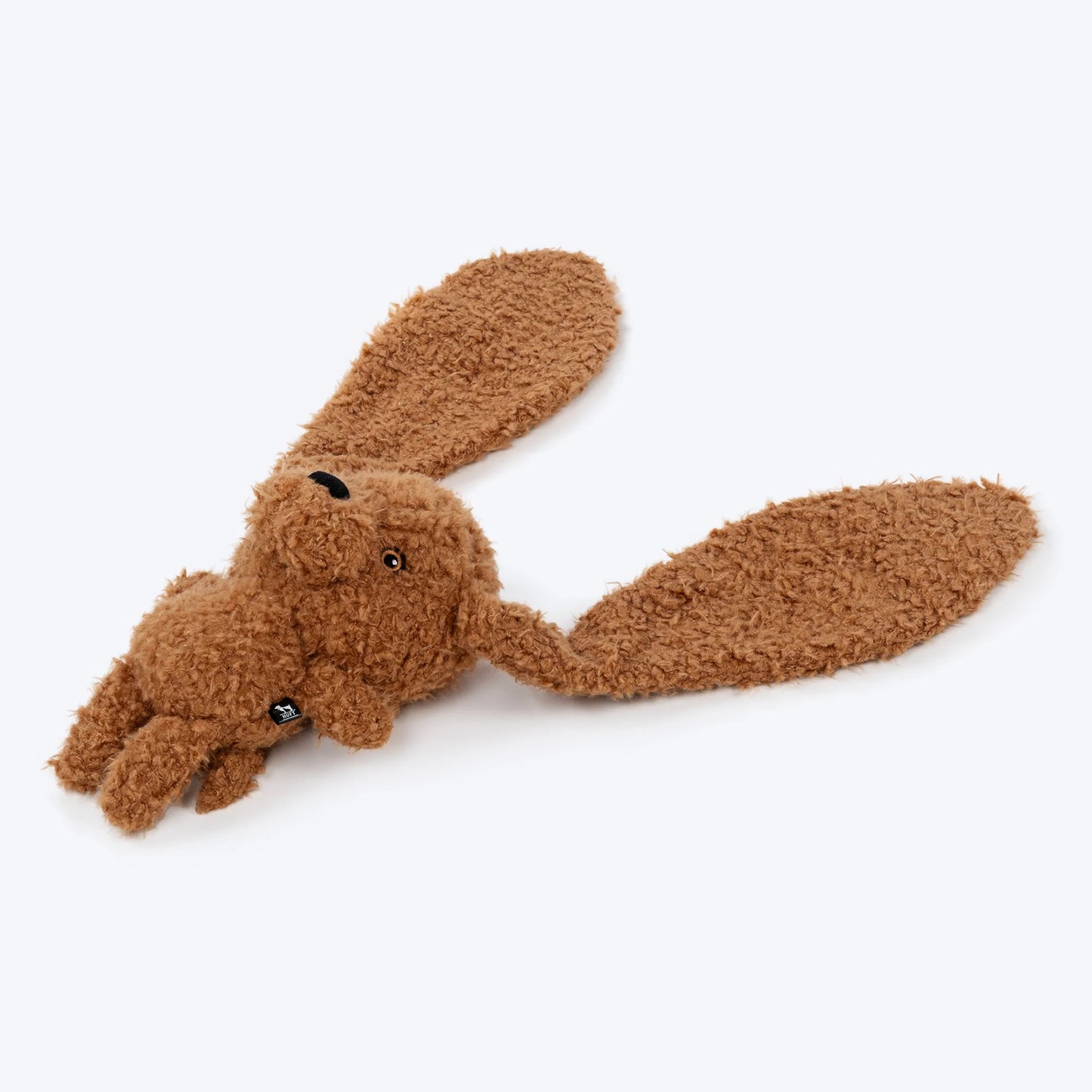 HUFT Louie Long Ears Squeaky Plush Toy for Dog – White & Brown
