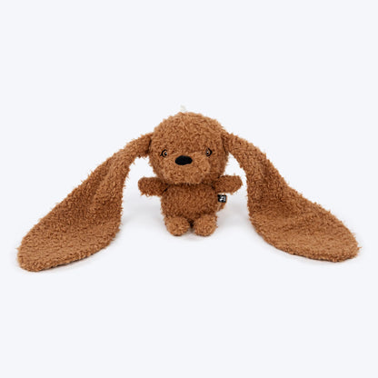 HUFT Louie Long Ears Squeaky Plush Toy for Dog – White & Brown