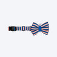 HUFT Happy Stripes Bow Tie With Collar For Dog - Blue & Peach