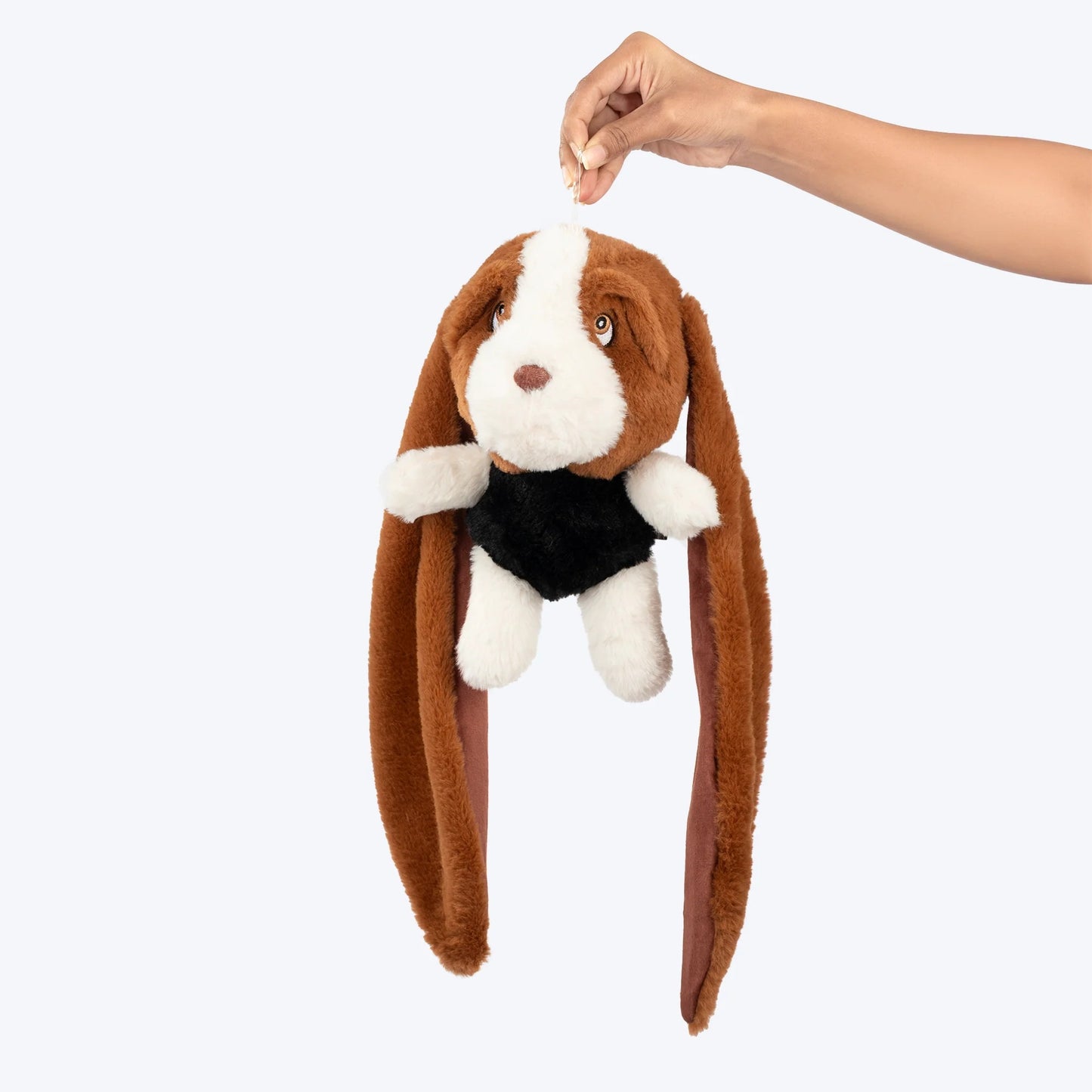 HUFT Larry Long Ears Squeaky Plush Toy for Dog – Brown