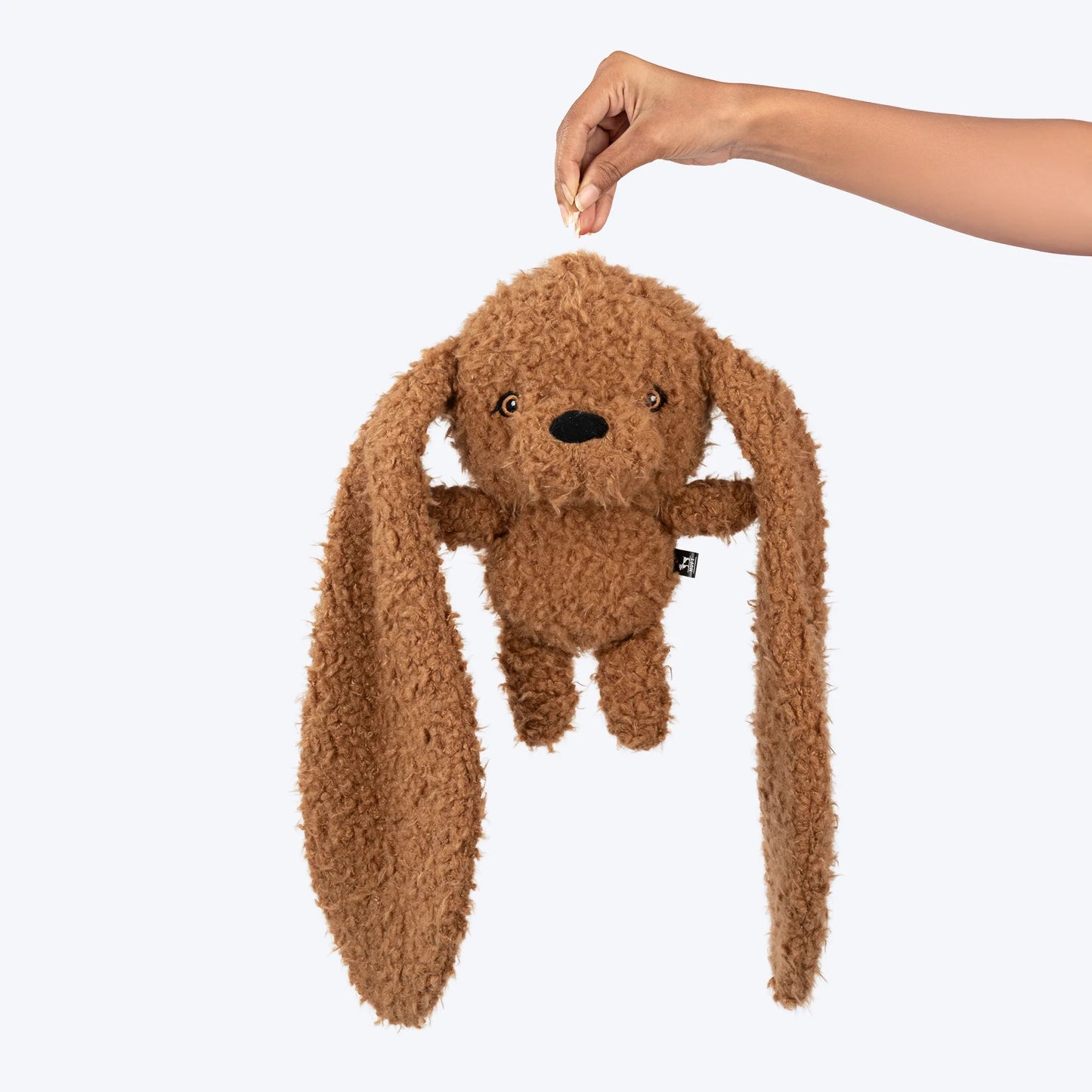 HUFT Louie Long Ears Squeaky Plush Toy for Dog – White & Brown