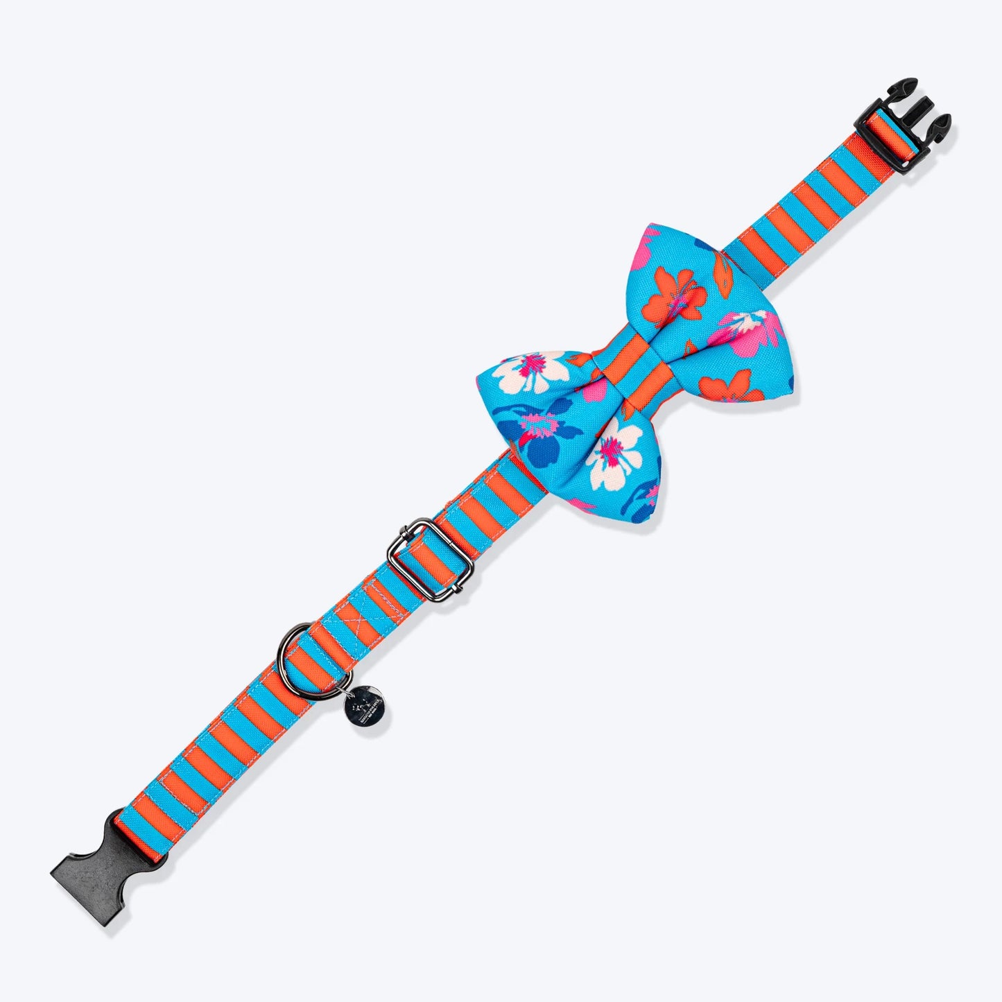 HUFT Summer Bloom Bow Tie With Collar For Dog - Blue