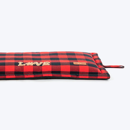 HUFT Love Plaid Mat For Dog - Red & Black