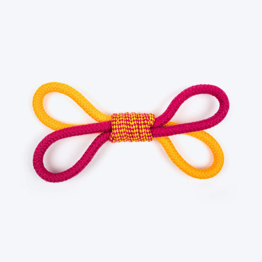 Dash Dog Loopster Rope Toy For Dog - Pink & Orange