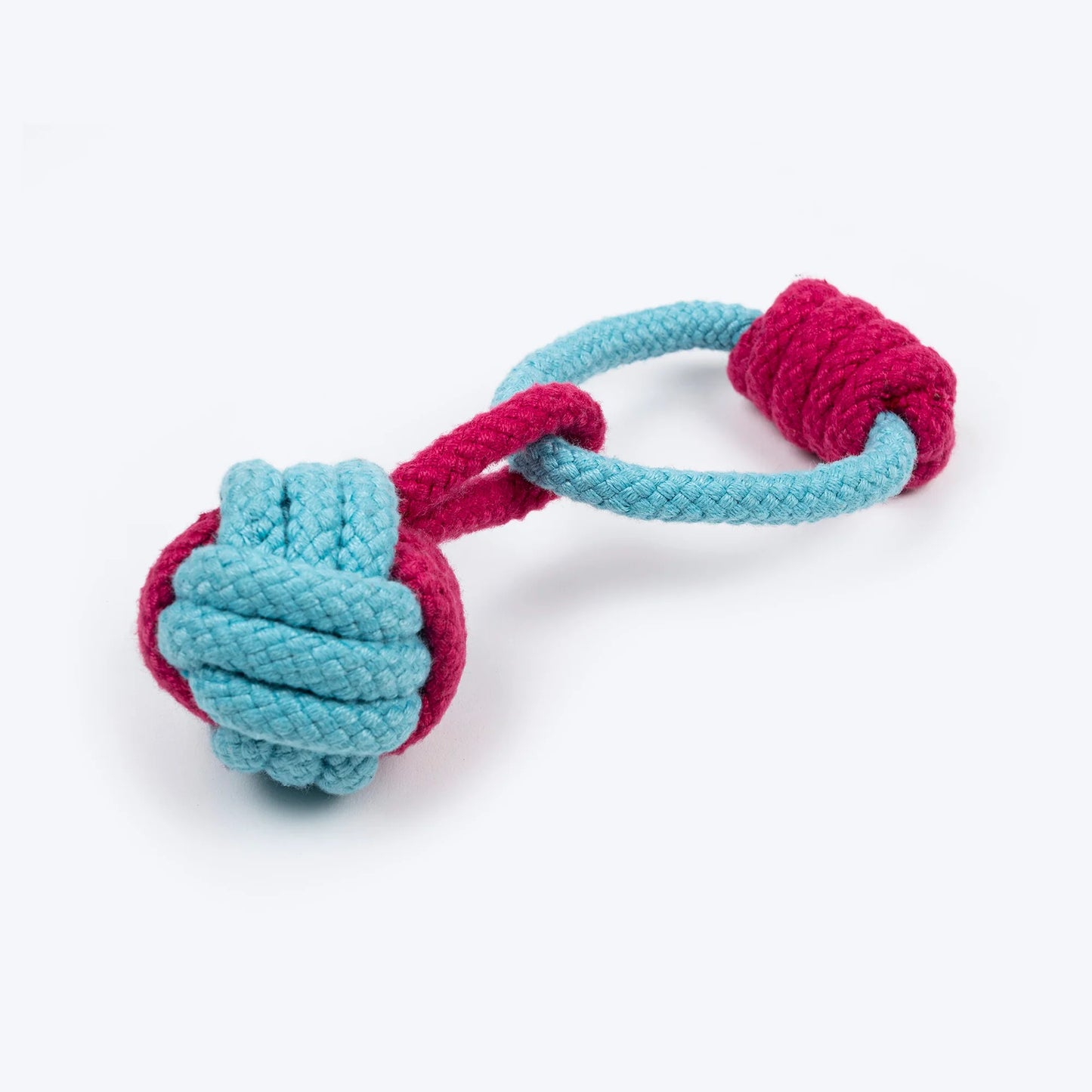 Dash Dog Tugger Ball Rope Toy For Dog - Light Blue & Pink