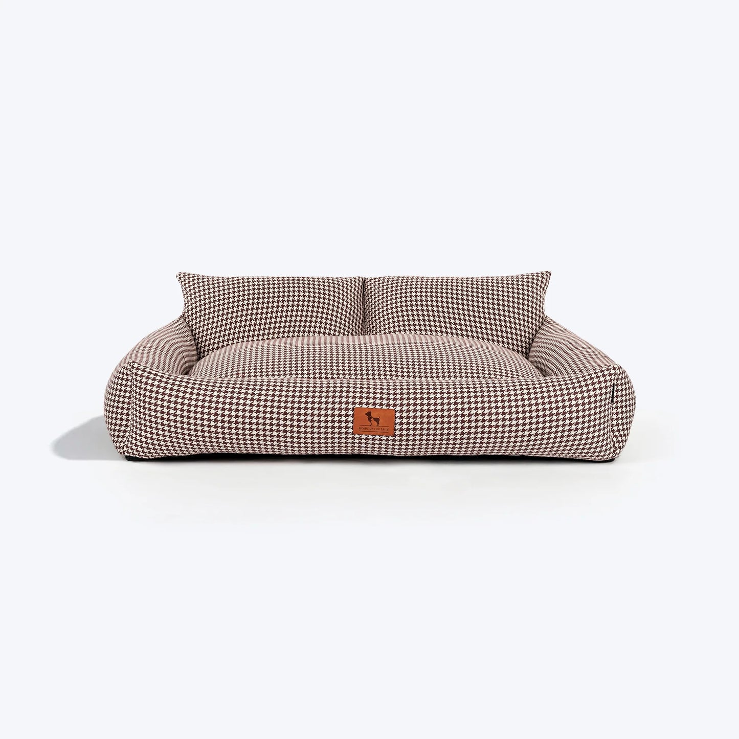 HUFT Cookie Houndstooth Lounger Bed For Dog - Brown