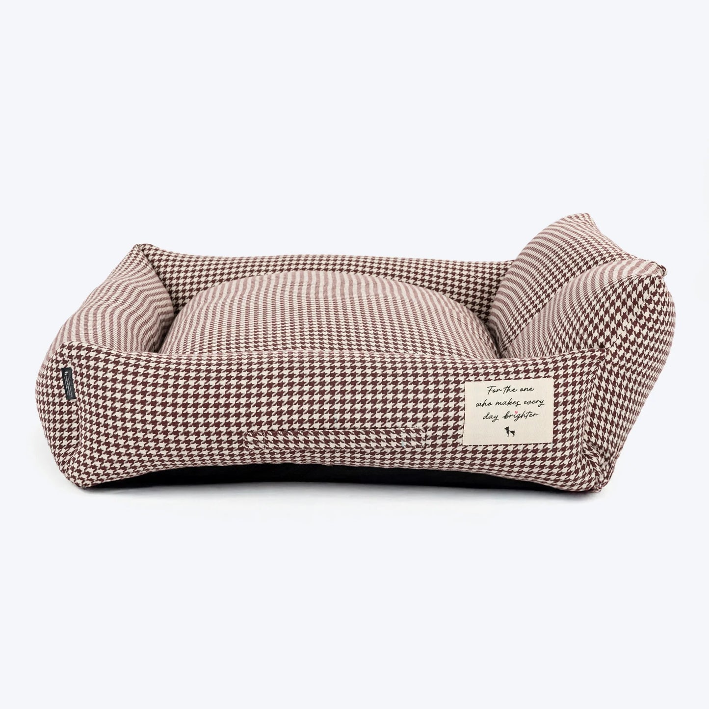 HUFT Cookie Houndstooth Lounger Bed For Dog - Brown