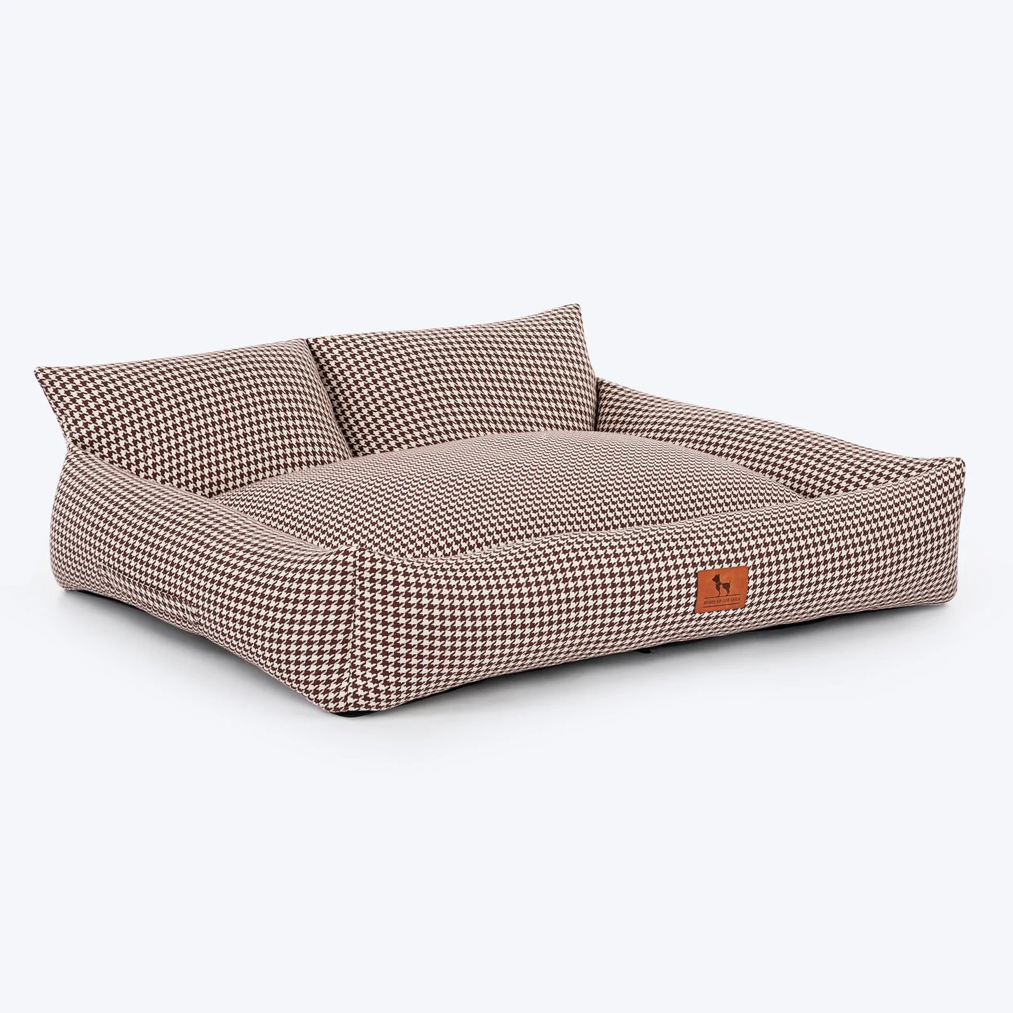 HUFT Cookie Houndstooth Lounger Bed For Dog - Brown