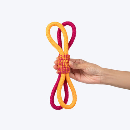 Dash Dog Loopster Rope Toy For Dog - Pink & Orange