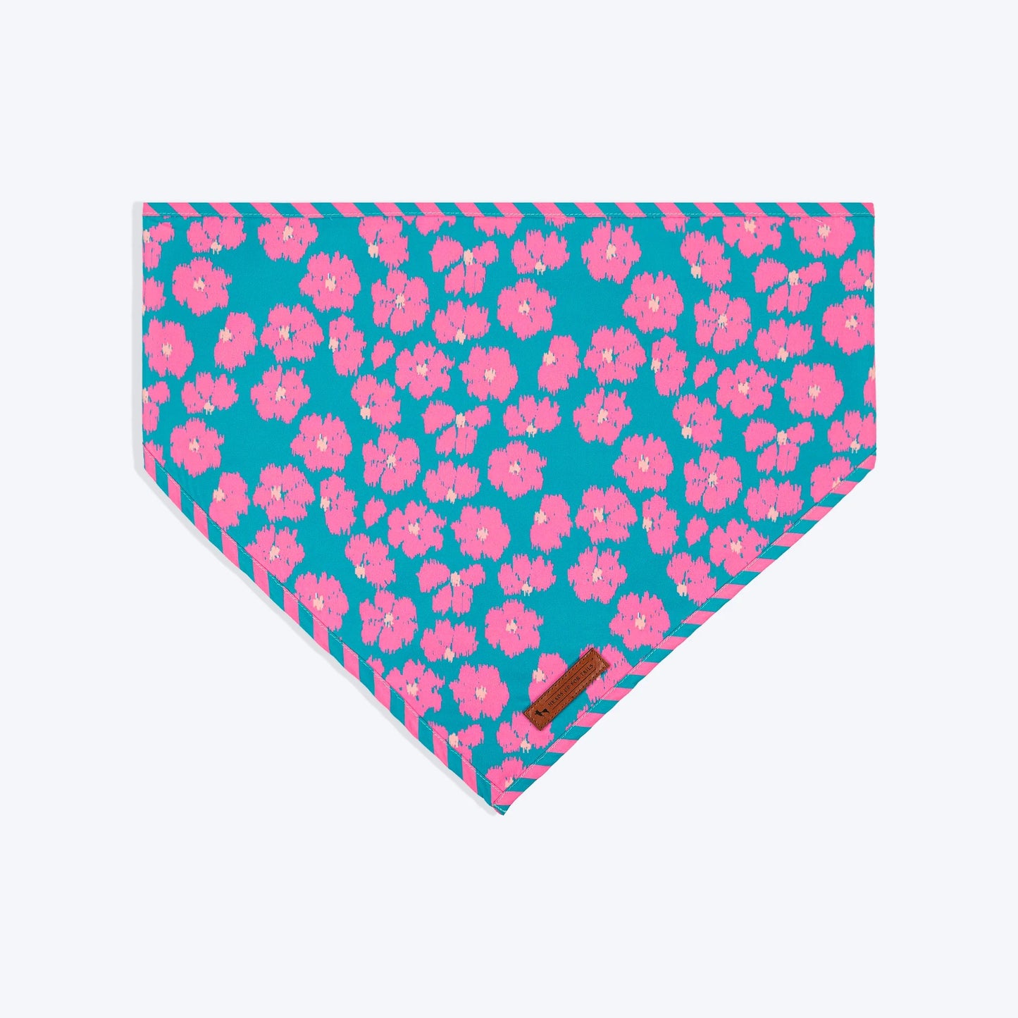 HUFT Pawsome Blossom Knot Bandana For Dog - Green & Pink