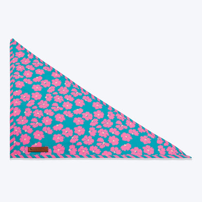 HUFT Pawsome Blossom Knot Bandana For Dog - Green & Pink