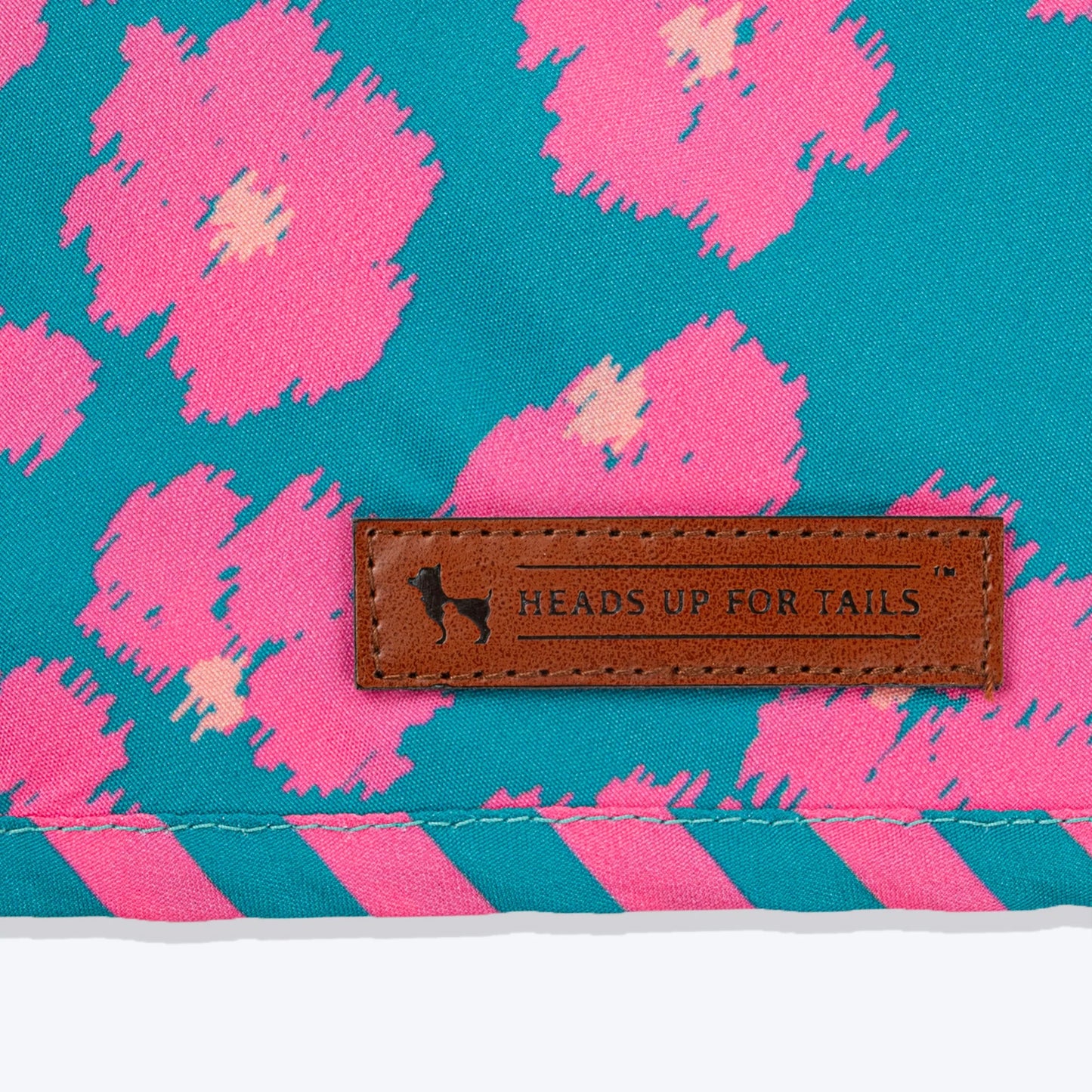 HUFT Pawsome Blossom Knot Bandana For Dog - Green & Pink