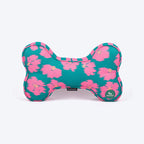 HUFT Pawsome Blossom Bone Cushion For Dog - Green & Pink