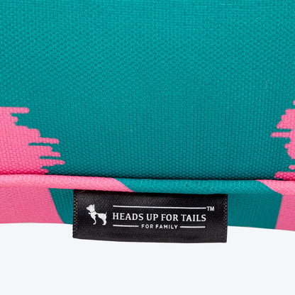 HUFT Pawsome Blossom Bone Cushion For Dog - Green & Pink