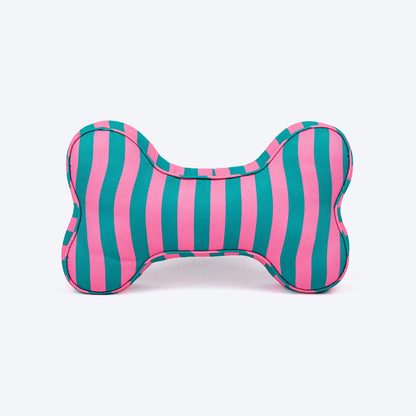 HUFT Pawsome Blossom Bone Cushion For Dog - Green & Pink