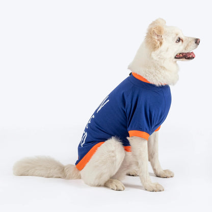 HUFT Born To Be Cuddled Printed T-Shirt For Dog - Navy Blue
