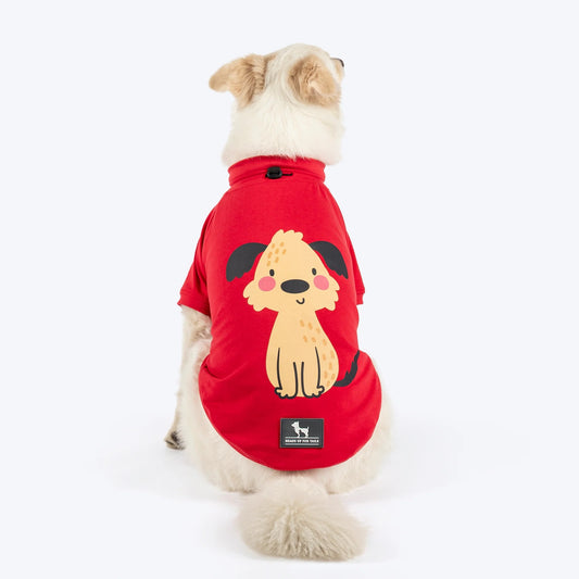 HUFT Pretty Pupper Printed T-shirt For Dog - Red
