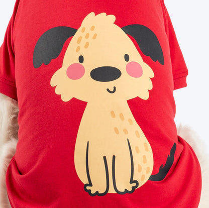 HUFT Pretty Pupper Printed T-shirt For Dog - Red