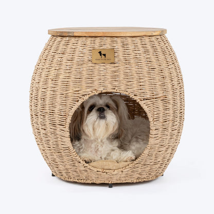 HUFT Paws And Tails Multifunctional Table With Bedding For Cat - Beige