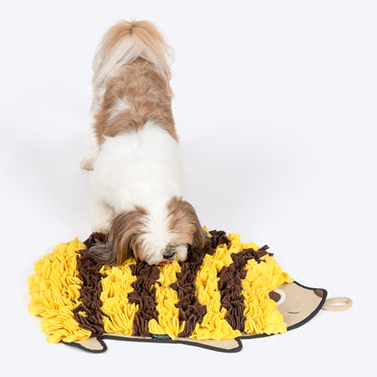 HUFT Hedgehog Snuffle Mat For Dog - Black & Yellow