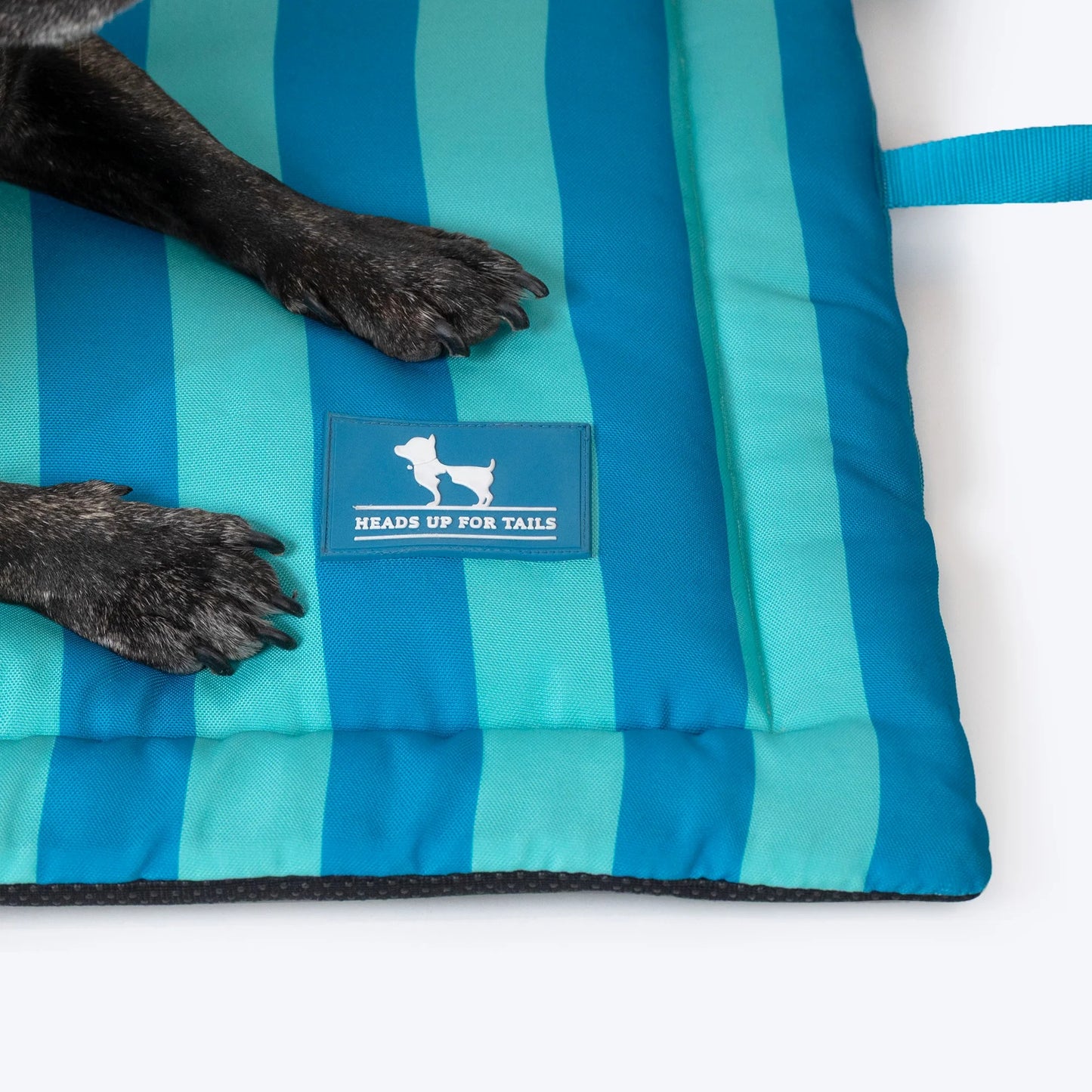 HUFT Happy Stripes Mat For Dog - Blue & Turquoise