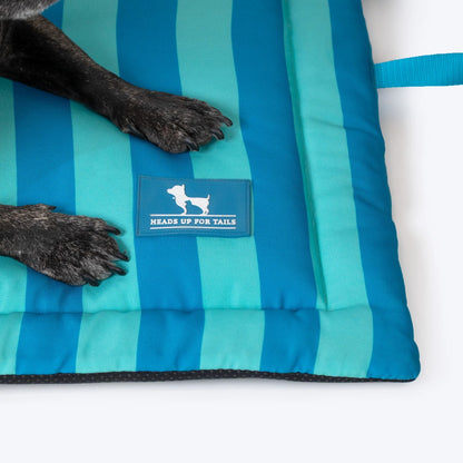 HUFT Happy Stripes Mat For Dog - Blue & Turquoise