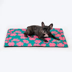 HUFT Pawsome Blossom Mat For Dog - Green & Pink